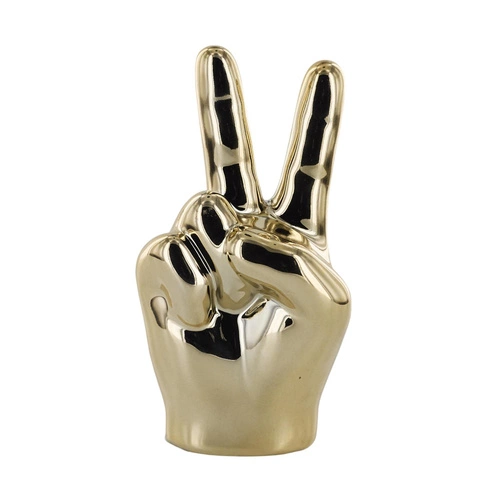 Figurka dekoracyjna dłoń Victoria Intesi złota ceramiczna do salonu na komodę prezent