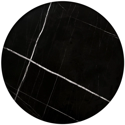 Zestaw 2 okrągłych stolików kawowych Brielle czarny marmur loft do salonu Intesi