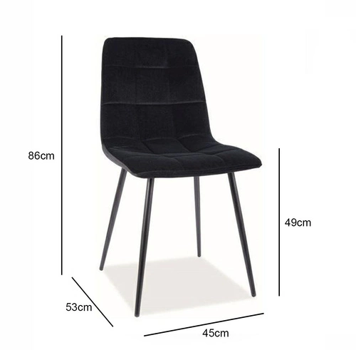 Krzesło Mello Matt Velvet  99 czarny