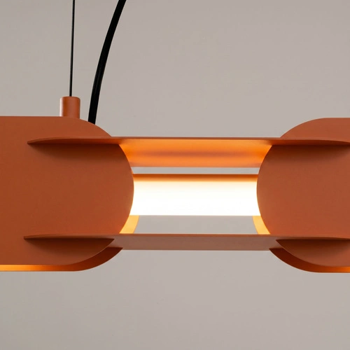 Lampa wisząca LED CHAIN 91 do jadalni nowoczesna ochra czerwona