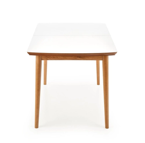 Stół rozkładany do jadalni Radley biały mat dąb lefkas nowoczesny 140-185 cm Intesi