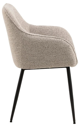 Krzesło tapicerowane Brenda beżowe z podłokietnikami do jadalni nowoczesne Actona