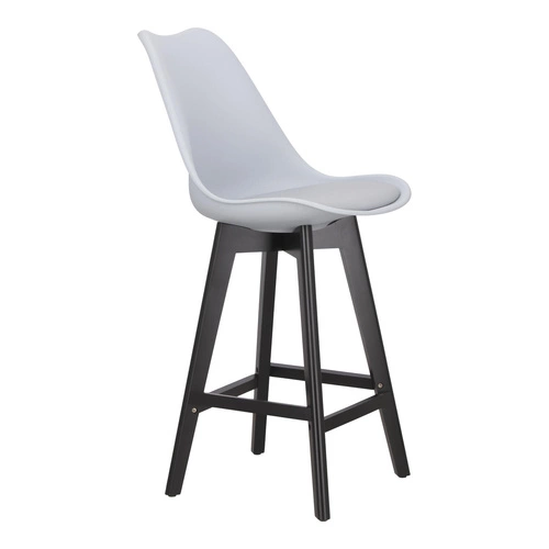 Stołek barowy Norden wood black low PP    szary