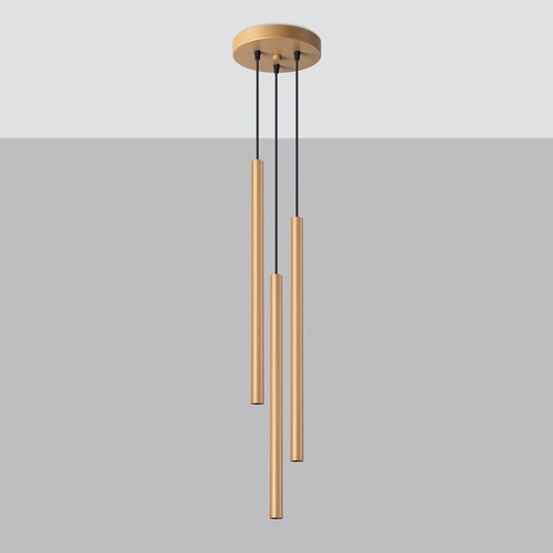 Nowoczesna lampa wisząca Pastelo 3P złota do salonu lub nad stół Sollux Lighting
