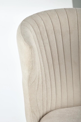 Krzesło tapicerowane Odile beżowe do jadalni i salonu nowoczesne na czarnych nogach Intesi