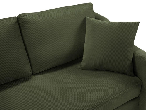 Narożnik z funkcją spania Rose Bottle Green Corduroy lewostronny