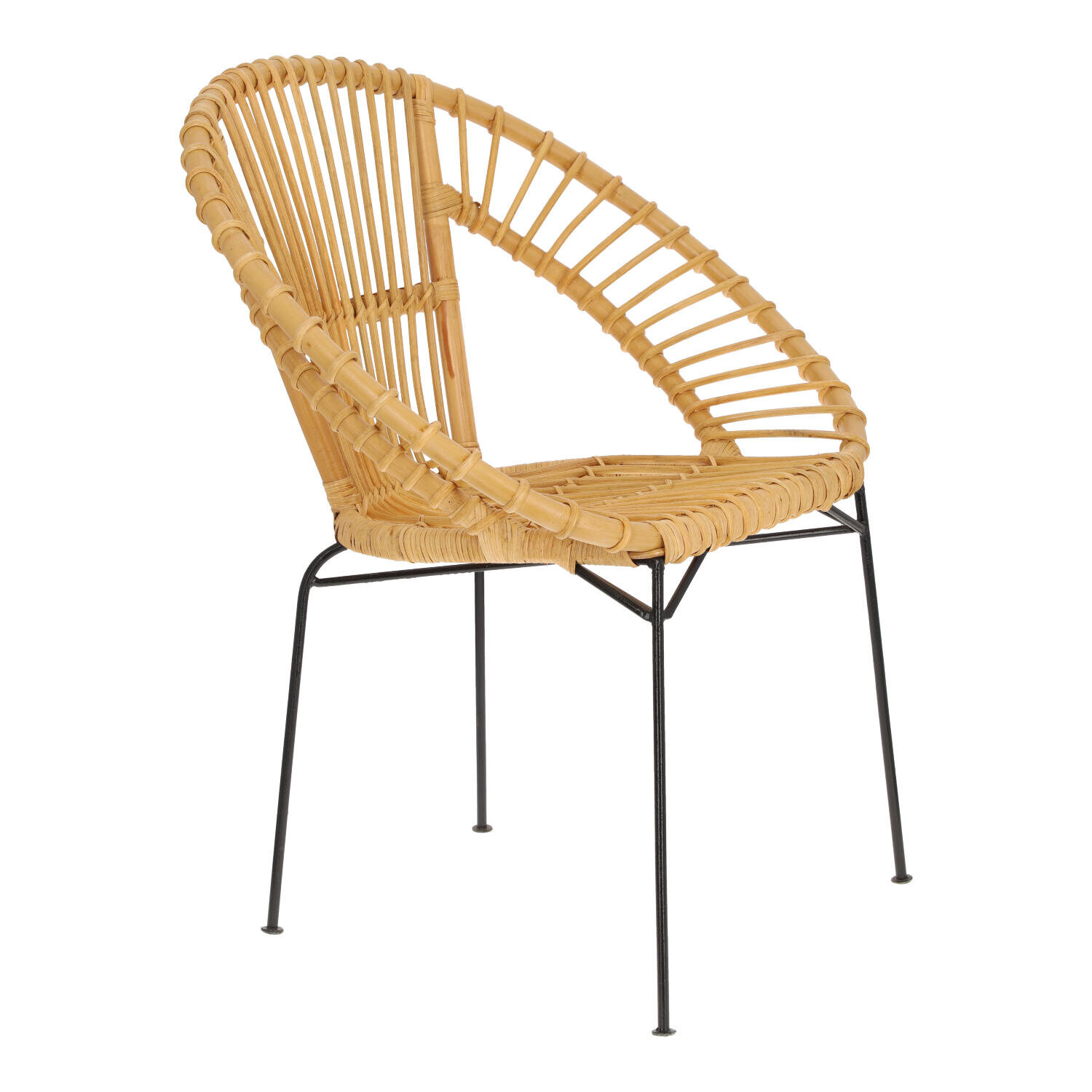 Fotel wypoczynkowy rattanowy Keko Atmosphera boho do salonu na metalowych nogach