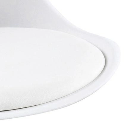 Hoker Dima Actona biały z oparciem, drewniane nogi, nowoczesny do kuchni i wyspy 75 cm