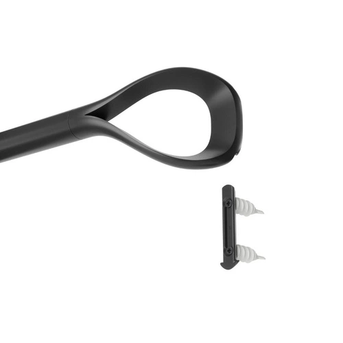 Karnisz pojedynczy regulowany Loop Umbra czarny nowoczesny do salonu i sypialni 107-305 cm