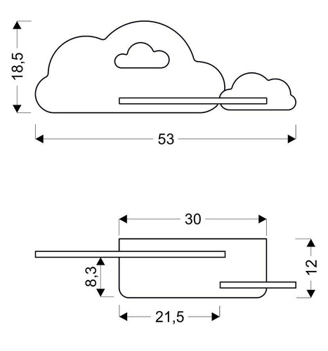 Kinkiet Cloud lampa 5W LED 4000K iq kids z przew różowy+biały