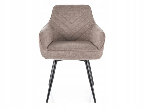 Intesi Pina krzesło tapicerowane do jadalni beżowe z podłokietnikami