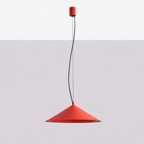 Lampa wisząca FINT czerwona LED do salonu regulowana 50 cm
