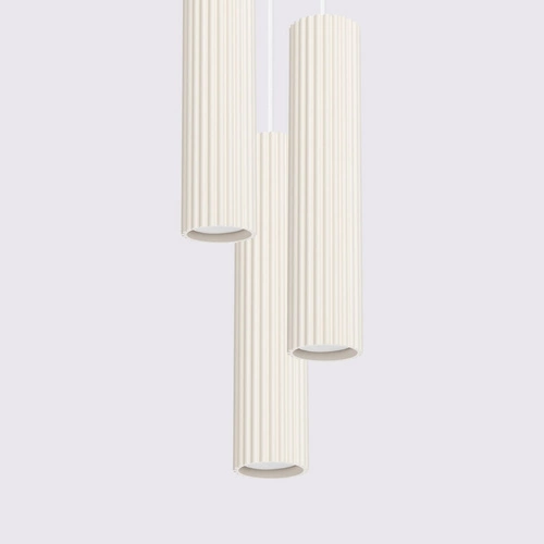 Lampa wisząca KARBON 3-punktowa beżowa regulowana do salonu i nad wyspę nowoczesna