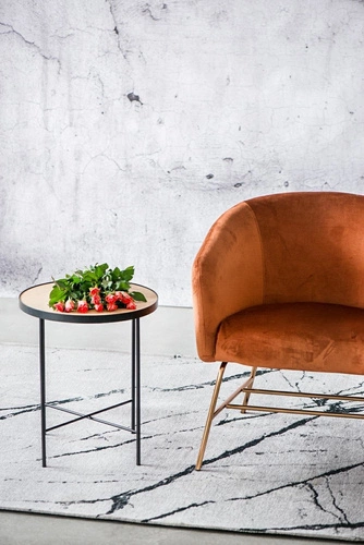 Dywan nowoczesny Statuario Ivory 160x230 do salonu łatwoczyszczący glamour marmur Carpet Decor