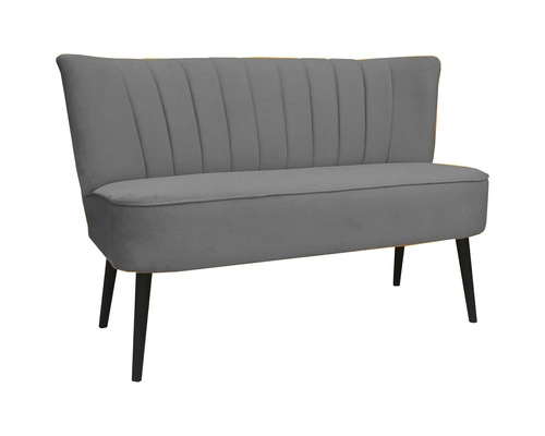 Sofa dwuosobowa Sally szara nowoczesna tapicerowana do salonu na wysokich nogach