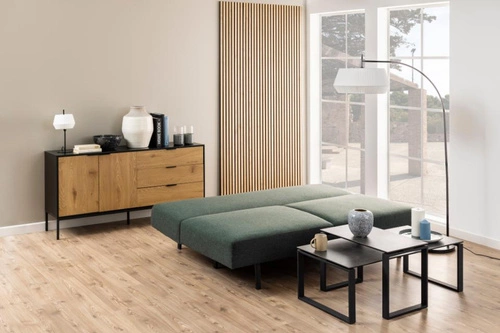 Sofa rozkładana Malling 3 osobowa zielona aksamitna z funkcją spania do salonu nowoczesna Actona