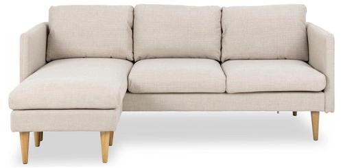 Narożnik Milly beżowy nowoczesny skandynawski z odwracalnym szezlongiem do salonu