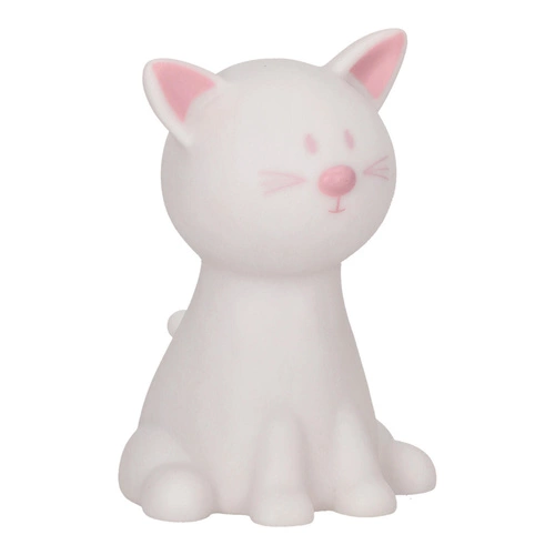 Lampka nocna do pokoju dziecka Cat Night biała nowoczesna przenośna LED z regulacją koloru Intesi