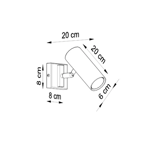 Kinkiet ścienny DIREZIONE czarny nowoczesny metalowy do salonu sypialni lub nad lustro