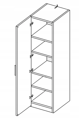 Szafa Holly biała połysk 50 cm z półkami nowoczesna do sypialni lub przedpokoju