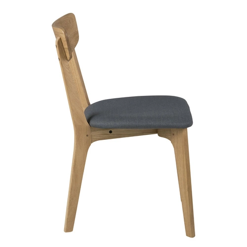 Krzesło Solen Oak Grey – szare krzesło dębowe tapicerowane w stylu skandynawskim