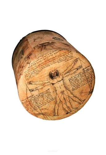 Pufa okrągła Piero Intesi multikolor nowoczesna do salonu i sypialni z zdejmowanym pokrowcem