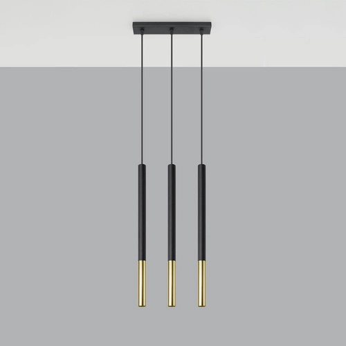 Lampa wisząca MOZAICA 3L czarny/złoto