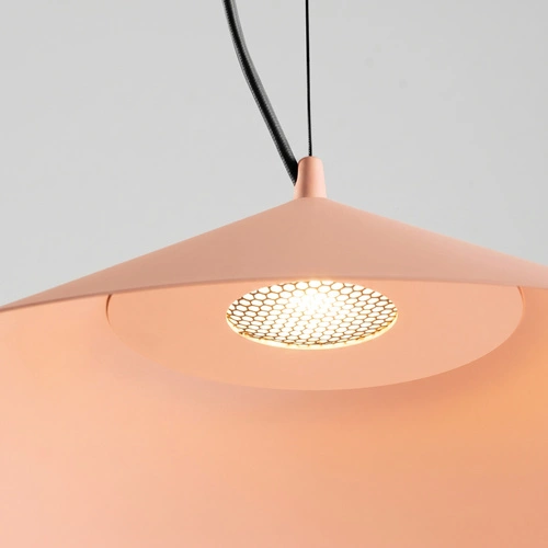 Lampa wisząca FINT LED brzoskwiniowa regulowana do salonu 50 cm