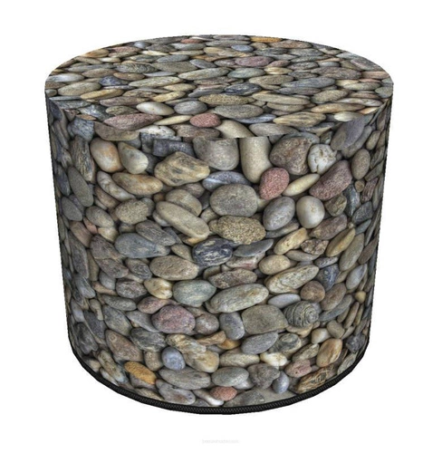 Pufa okrągła Gravel Intesi multikolor nowoczesna do salonu i sypialni tapicerowana