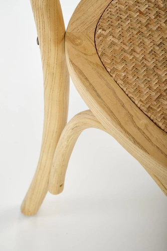 Krzesło drewniane Renne rattan naturalny do jadalni boho rustykalne Intesi 89 cm