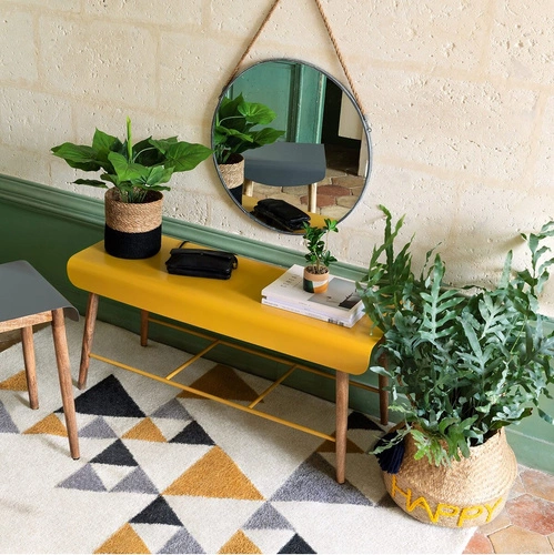 Lustro okrągłe Eden srebrne 38 cm loftowe na pasku do przedpokoju Atmosphera