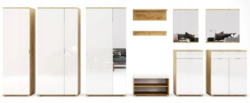 Szafa z półkami i drążkiem Tissa 60 cm skandynawska szafa głębokość 40 do sypialni