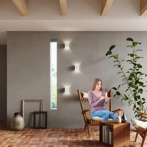 Kinkiet ścienny LED Luca biały nowoczesny aluminiowy do salonu, sypialni i na taras IP54