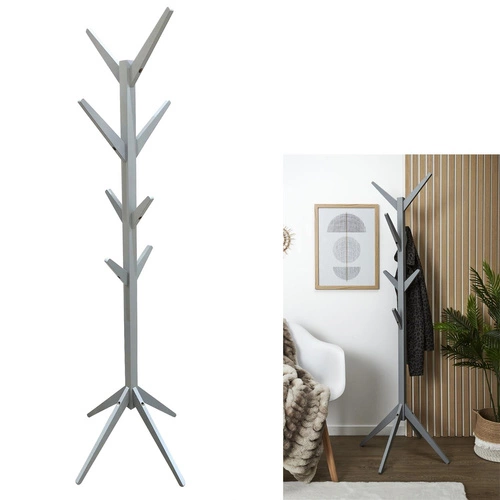 Intesi Tree nowoczesny wieszak stojący do przedpokoju szary drewniany 177,5 cm