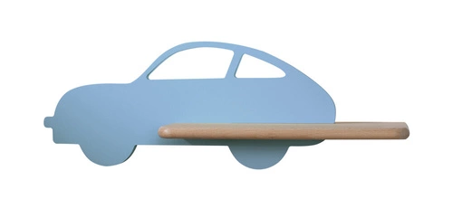 Kinkiet ścienny Car LED 5W niebieski drewniany do pokoju dziecięcego klasyczny