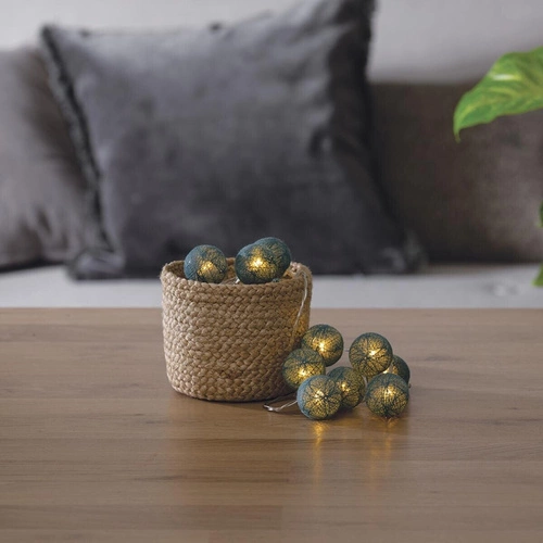 Girlanda Cotton balls niebieskie 16 lampek