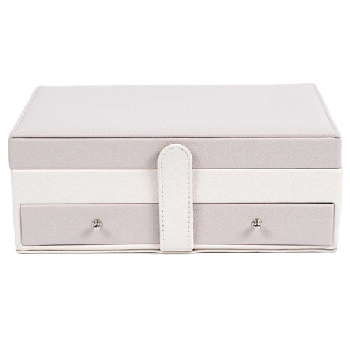 Organizer na biżuterię Lady Intesi kremowy z lusterkiem i szufladkami welurowy