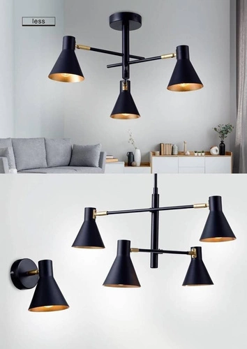 Kinkiet ścienny Less czarny matowy nowoczesny metalowy regulowany do salonu i sypialni CANDELLUX