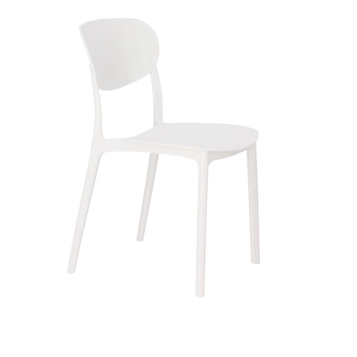Krzesło Plasta białe do jadalni i ogrodu z polipropylenu, łatwe czyszczenie, sztaplowane 5five