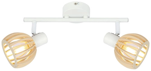 Lampa sufitowa Atarri listwa 2x25W E14  biały+drewno
