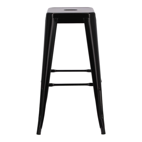 Hoker Paris 75 cm czarny metalowy bez oparcia do kuchni i wyspy inspirowany Tolix industrialny