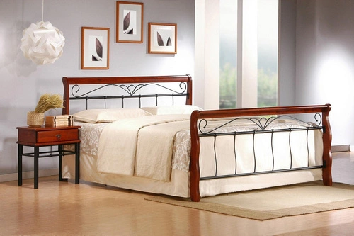 Łóżko Vera 90 cm czereśnia ant./czarny