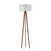 Lampa podłogowa MIAMI abażur jasny szary stelaż mahoniowy