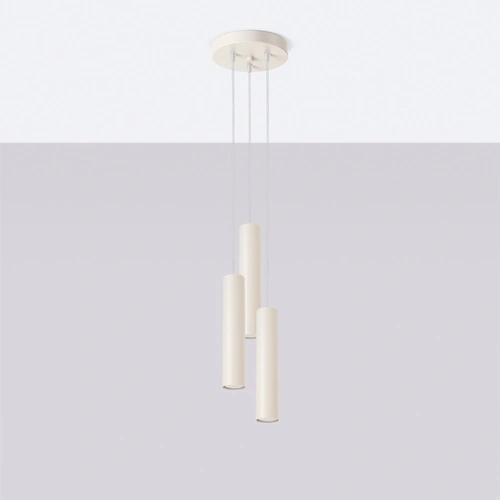 Lampa wisząca Lagos 3-punktowa loftowa beżowa regulowana do salonu i jadalni