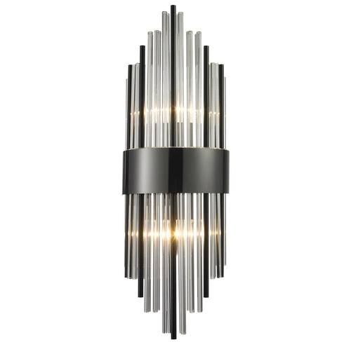 Kinkiet ścienny DRACO czarny 60 cm nowoczesny do salonu i sypialni szkło metal