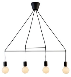 Lampa wisząca Alto 4x40W E27 czarny matowy