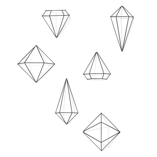 Dekoracja ścienna metalowa Prisma Black Umbra geometryczna czarna ozdoba na ścianę do salonu