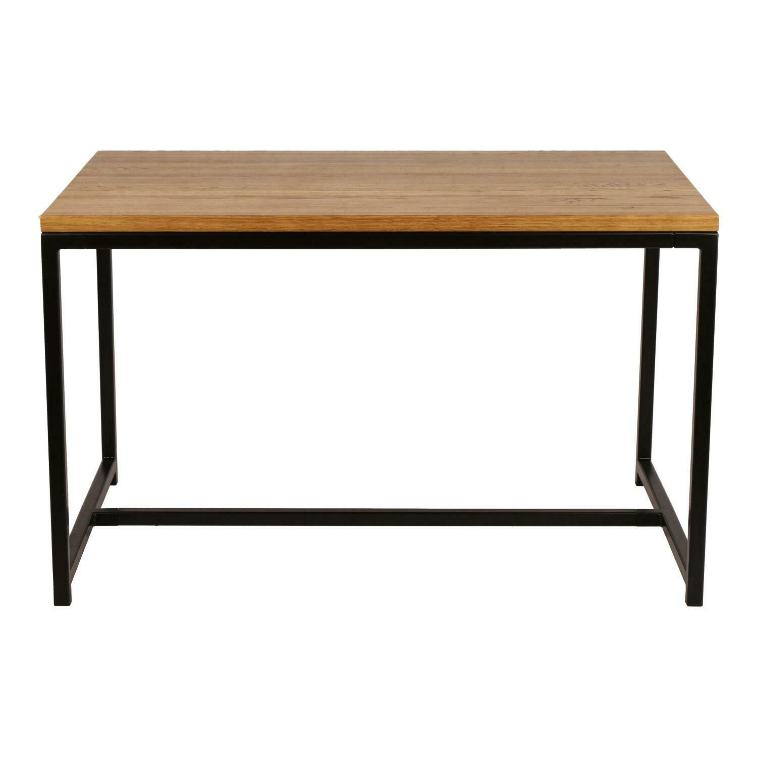 Stół Cohen 120x80 czarny profil 30mm dąb naturalny lakierowany