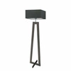 Lampa podłogowa JAWA grafitowa z abażurem, drewniana nowoczesna do salonu Lysne 138 cm