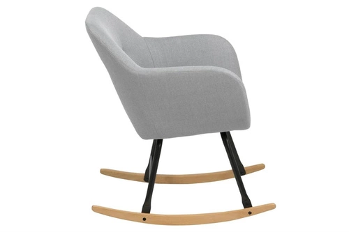 Krzesło bujane Emilia szare jasne tapicerowane